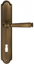 Дверная ручка Extreza ANNET 329 на планке PL03 матовая бронза F03 под кабинетный ключ KEY