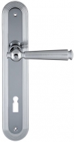 Дверная ручка Extreza ANNET 329 на планке PL05 матовый хром F05 / полированный хром F04 под кабинетный ключ KEY
