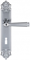 Дверная ручка Extreza ANNET 329 на планке PL02 матовый хром F05 / полированный хром F04 под кабинетный ключ KEY
