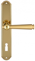 Дверная ручка Extreza ANNET 329 на планке PL01 полированная латунь F01 под кабинетный ключ KEY