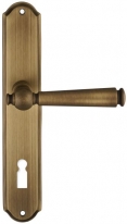 Дверная ручка Extreza ANNET 329 на планке PL01 матовая бронза F03 под кабинетный ключ KEY