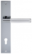 Дверная ручка Extreza Hi-Tech TUBA 126 на планке PL11 полированный хром F04 под цилиндровый механизм CYL