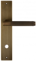 Дверная ручка Extreza Hi-Tech TUBA 126 на планке PL11 матовая бронза F03 сантехническая завертка WC