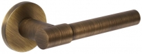 Дверная ручка Extreza Hi-tech Slim NUVO 125 на круглой розетке R16 матовая бронза F03