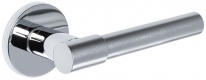 Дверная ручка Extreza Hi-tech Slim NUVO 125 на круглой розетке R16 полированный хром F04
