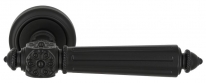 Дверная ручка Extreza LEON (Леон) 303 на розетке R01 черный матовый F22