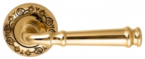 Дверная ручка Extreza BONO (Боно) 328 на розетке R04 полированная латунь F01