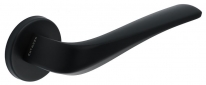 Дверная ручка Extreza Hi-Tech SLIM GIRA (Гира) 108 на круглой розетке R12 черный F22
