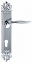 Дверная ручка Extreza CALIPSO (Калипсо) 311 на планке PL02 CYL полированный хром F04