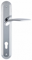 Дверная ручка Extreza CALIPSO (Калипсо) 311 на планке PL05 CYL полированный хром F04