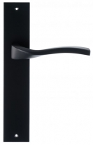 Дверная ручка Extreza Hi-Tech PERLA (Перла) 114 на планке PL11 черный F22 без доп. запирания PASS