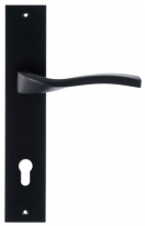 Дверная ручка Extreza Hi-Tech PERLA (Перла) 114 на планке PL11 черный F22 под цилиндровый механизм CYL