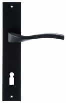 Дверная ручка Extreza Hi-Tech PERLA (Перла) 114 на планке PL11 черный F22 под кабинетный ключ KEY
