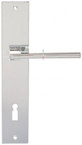 Дверная ручка Extreza Hi-Tech ROKSI (Рокси) 107 на планке PL11 полированный хром F04 под кабинетный ключ KEY