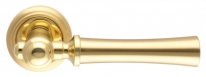 Дверная ручка Extreza DEZI (Дези) 309 на розетке R01 матовая латунь / латунь F02 / F01