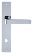 Дверная ручка Extreza Hi-tech RUBI (Руби) 121 на планке PL11 полированный хром F04 сантехническая завертка WC