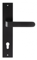 Дверная ручка Extreza Hi-tech RUBI (Руби) 121 на планке PL11 черный F22 под цилиндровый механизм CYL