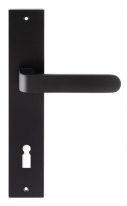 Дверная ручка Extreza Hi-tech RUBI (Руби) 121 на планке PL11 черный F22 под кабинетный ключ KEY