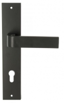 Дверная ручка Extreza Hi-Tech SOUND (Саунд) 106 на планке PL11 черный матовый F22 под цилиндровый механизм CYL