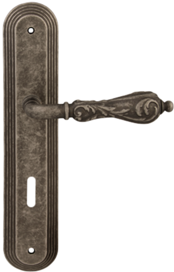 Дверная ручка на планке Melodia Libra 229 Cab Demetra Серебро античное