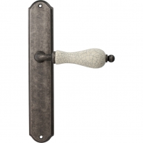 Дверная ручка на планке Melodia Ceramic 179/131Pass Серебро античное