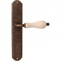 Дверная ручка на планке Melodia Ceramic 179/131Pass Бронза античная