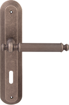 Дверная ручка на планке Melodia Regina 353/Cab/Demetra Серебро античное