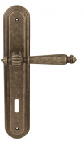 Дверная ручка на планке Melodia Mirella 235 Cab Demetra Серебро античное