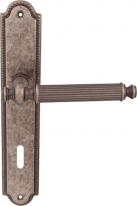 Дверная ручка на планке Melodia Regina 353/458 Cab Серебро античное