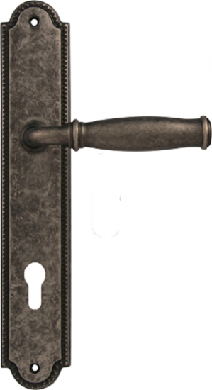 Дверная ручка на планке Melodia Isabel 266/458 Cyl Серебро античное