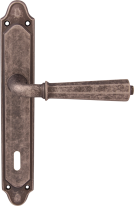 Дверная ручка на планке Melodia Denver 424/158 Cab Серебро античное