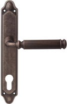 Дверная ручка на планке Melodia Rania 290/158 Cyl Серебро античное