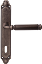 Дверная ручка на планке Melodia Rania 290/158 Cab Серебро античное