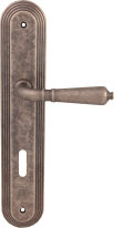 Дверная ручка на планке Melodia Antik 130 Cab Demetra Серебро античное