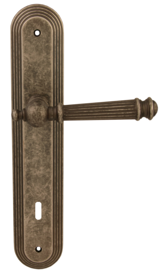 Дверная ручка на планке Melodia Veronica 102 Cab Demetra Серебро античное