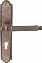 Дверная ручка на планке Melodia Regina 353/458 Cyl Серебро античное