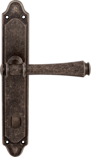Дверная ручка на планке Melodia Tako 245 245/158 Wc Серебро античное