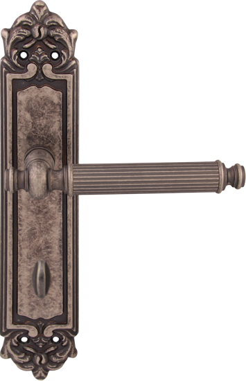 Дверная ручка на планке Melodia Regina 353/229 Wc Серебро античное