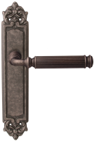 Дверная ручка на планке Melodia Rania 290/229 Pass Серебро античное