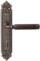 Дверная ручка на планке Melodia Rania 290/229 Wc Серебро античное
