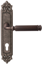 Дверная ручка на планке Melodia Rania 290/229 Cyl Серебро античное