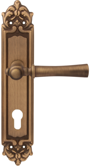 Дверная ручка на планке Melodia Carlo 283/229 Cyl Бронза матовая