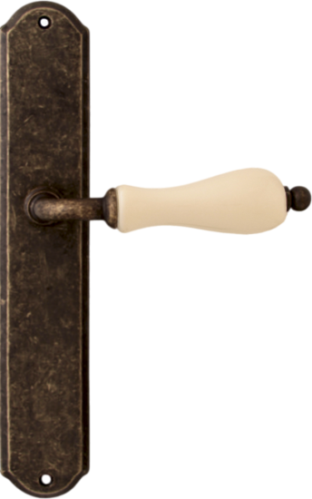 Дверная ручка на планке Melodia Ceramic 179/131 Pass Бронза античная