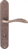 Дверная ручка на планке Melodia Laguna 132/131 WC Серебро античное