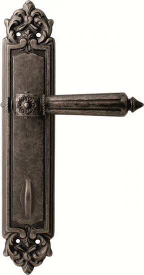 Дверная ручка на планке Melodia Nike 246/229 WC Серебро античное