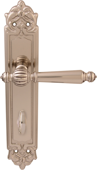 Дверная ручка на планке Melodia Mirella 235/229 Wc Серебро патинированное