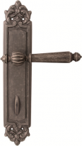 Дверная ручка на планке Melodia Mirella 235/229 Wc Серебро античное