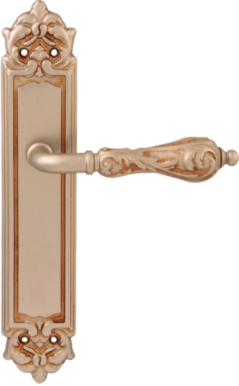 Дверная ручка на планке Melodia Libra 229/229 Pass Серебро французское