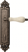 Дверная ручка на планке Melodia Ceramic 179/229 WC Серебро античное