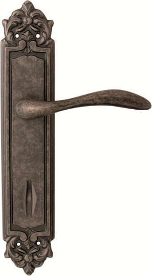 Дверная ручка на планке Melodia Laguna 132/229 Wc Серебро античное